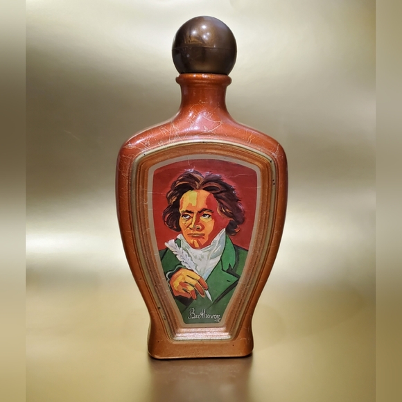 Pair Vntg Jim Beam Bottles Decanters Chopin Beethoven design by Edward Weiss - Picture 6 of 13